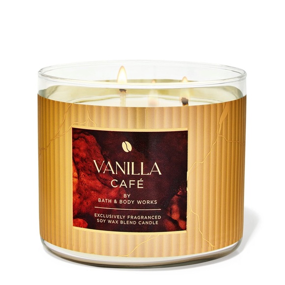 BBW VANILLA CAFE 3 WICK CANDLE {LIKE NEW) - Picture 1 of 2